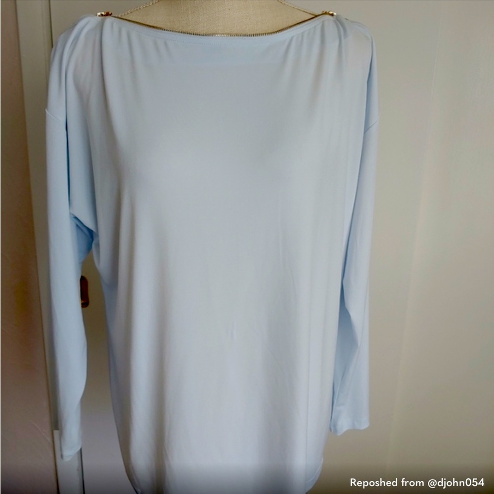 Ivanka Trump Top, Sz Lg. Light blue.